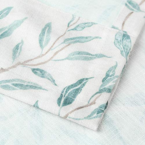 Vogol Window Valances Leaves Printed Curtains For Kitchen, Top Rod Pocket 52X18 Vintage Drapes Valance For Farmhouse Door Head, Blue, One Panel #TOP3