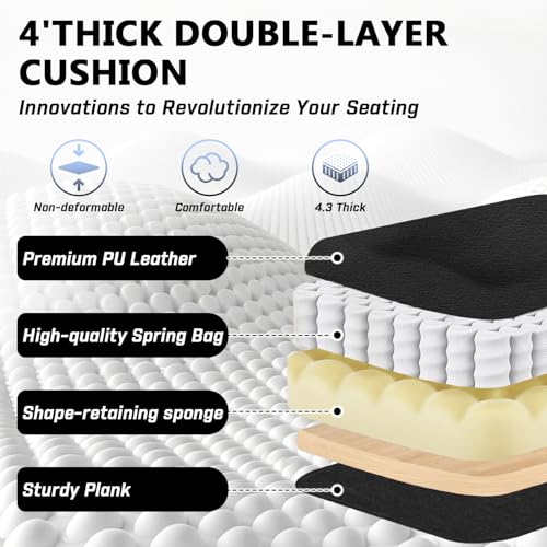 Image of 400lbs Executive Office Chair with Foot Rest for Heavy People, Ergonomic Big and Tall Desk Chair with Adjustable Headrest, High Back PU Leather Comfy Heavy Duty Computer Chair with Spring Cushion