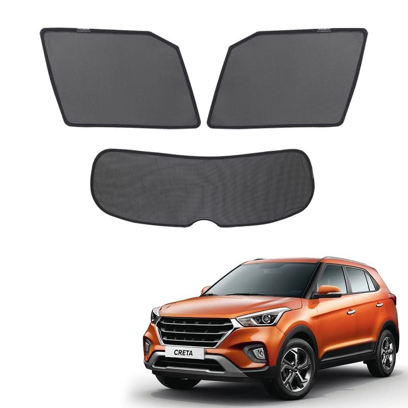Image of Hyundai Creta Magnetic Sun Shades /Curtains - Set of 3pcs Suitable for Creta 2020 Onwards