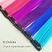 KGBFASS 24 Packs Colored Clip in Hair Extensions 20'' Colorful Straight Hair Extensions Clip in for Kids Multi-Colors Party Highlights Hairpieces(Pink,Purple,Blue)