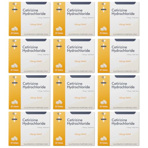Cetirizine Hayfever and Allergy Tablets | 12 Months Supply | 30 Tablets x 12