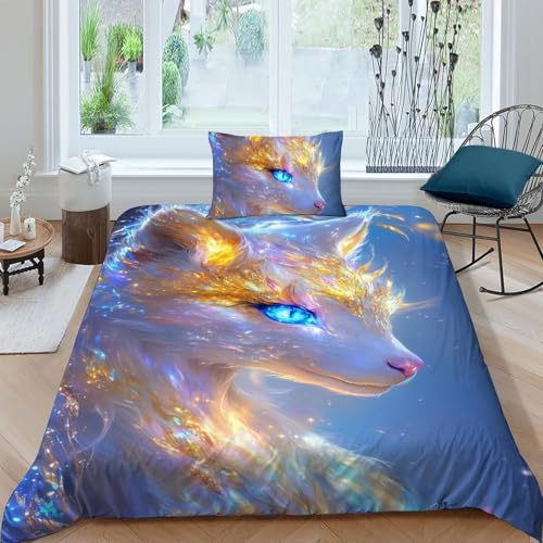 Housse de couette renard 135x200 microfibre pour lit simple - 3