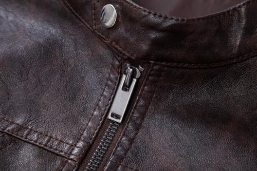 Chaqueta clásica de cuero PU para hombre miniatura 2