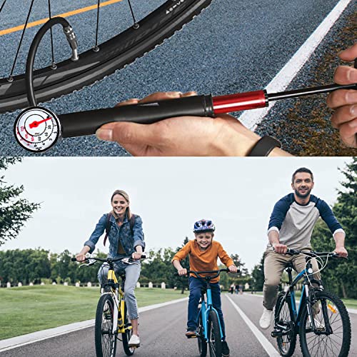 Bike Pump With Gauge,High Pressure,Floor Bicycle Pump Compatible With Presta And Schrader Valve,Bike Tire Pump For Road Bike,Mtb,Hybrid,Balls #TOP4