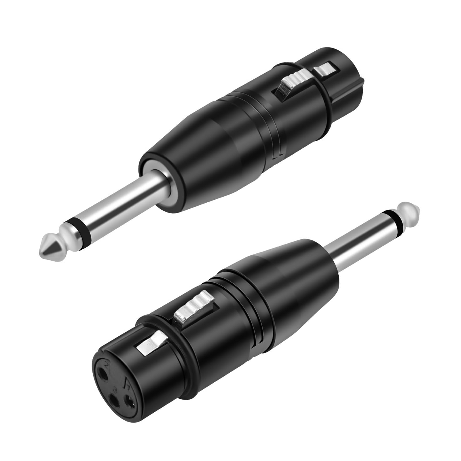 2 Stück XLR Buchse auf 6,35 mm TS Mono Adapter, TRS auf XLR Adapter, Klinkenstecker unsymmetrisch, Metall Audio Adapter für Mikrofon Mixer Verstärker Instrumente Studio und PA Verbindung