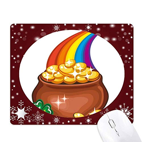 Tapis de souris trèfle St. Patrick rainbow et motif de flocon de neige hiver