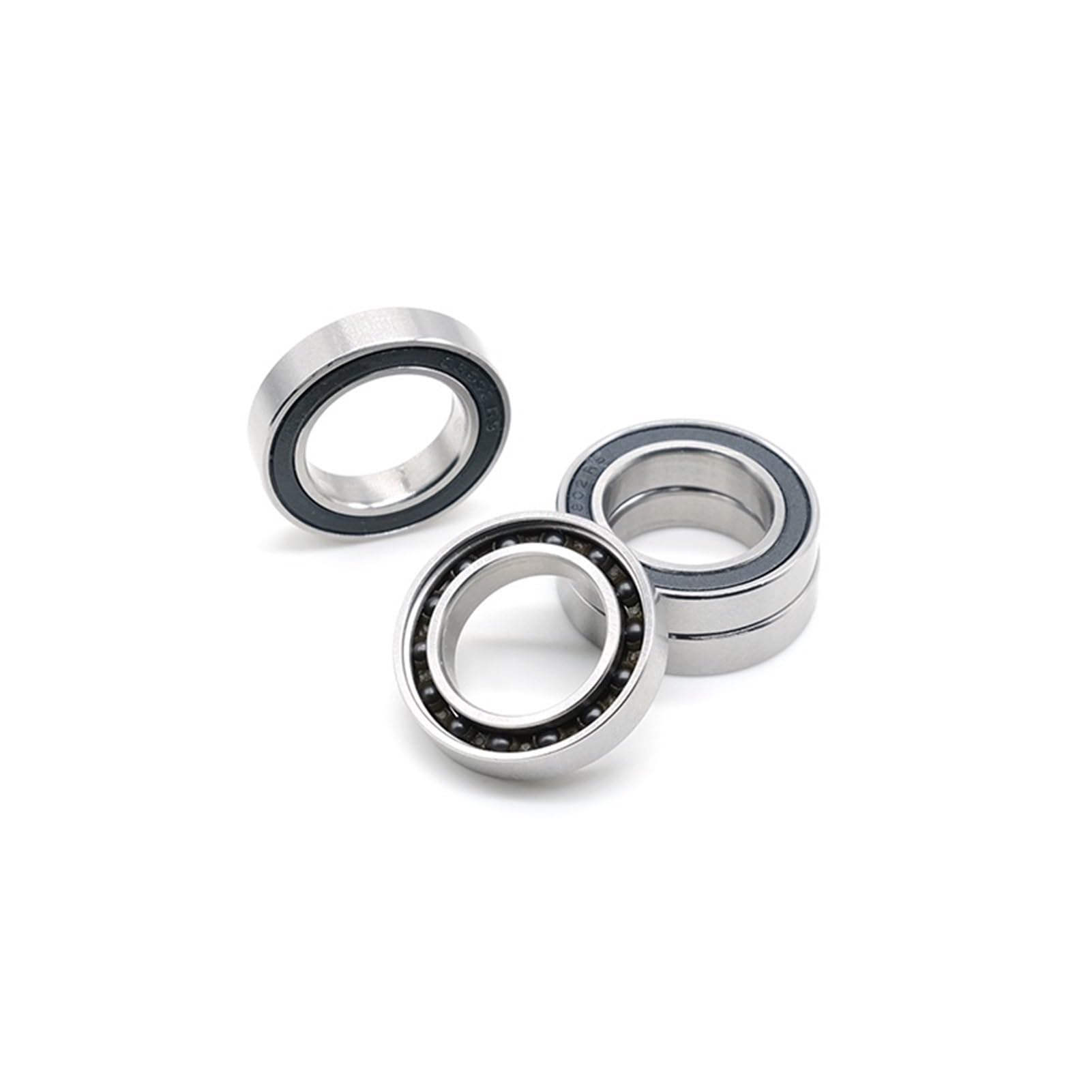 Roulements rigides à billes Lot de 4 roulements hybrides en céramique 6802RS 15 x 24 x 5 mm ABEC-5 for boîtiers de pédalier et pièces de rechange for vélo 6802 RS Si3N4 6802-2RS