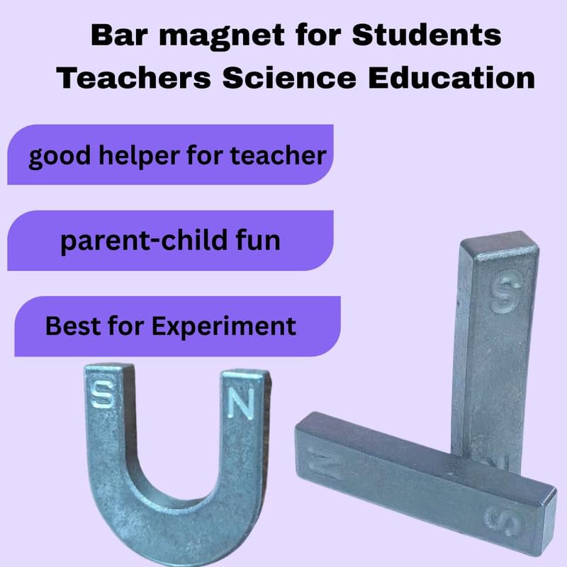 ESPtronics 2 Pc Bar Magnet 50 mm Long with North and South Poles Markings for Projects, Educational Science Project Experiment Kit for School Kids, Classroom & Lab Use, Magnetic 3