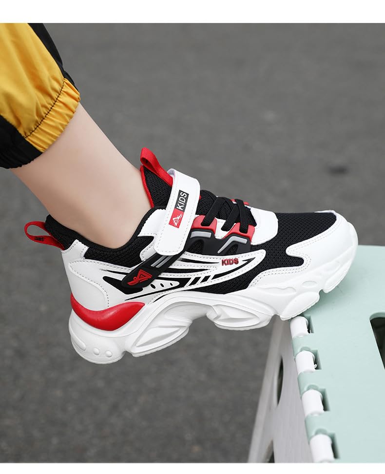 Mesh Chunky Anti Slip Sneakers Soft Comfortable Thick Sole Boys Shoes with Adjustable Hook and Loop Closure for School Sports Outdoor Play Durable Design4