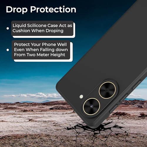 Image of A rtistque Back Cover Case for Poco C71 4G / Redmi A5 4G with Camera Protection | Shockproof TPU | Stylish Protective Design | Slim Fit | Ultra Matte | Poco C71 / Redmi A5 Back Cover - Black