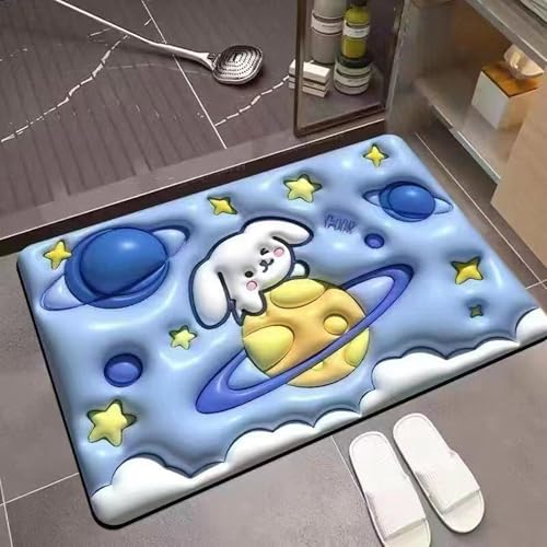 Image of AAZEEM Rubber Anti Slip 5D Water Soaking Floor Mat |Water Absorbent Non Slip Bath Mat |Quick Dry Mat for Bathroom | Rectangular Door Mat for Home |Drawingroom and Design |Pack of 1 |