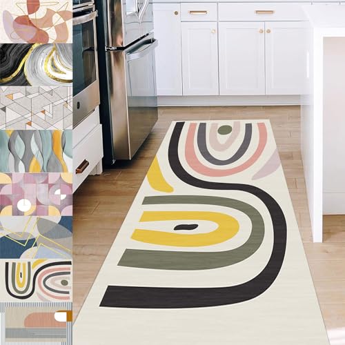 Alfombras cocina antideslizante pasillo vinílica lavable 80x100cm moderna interior B 2