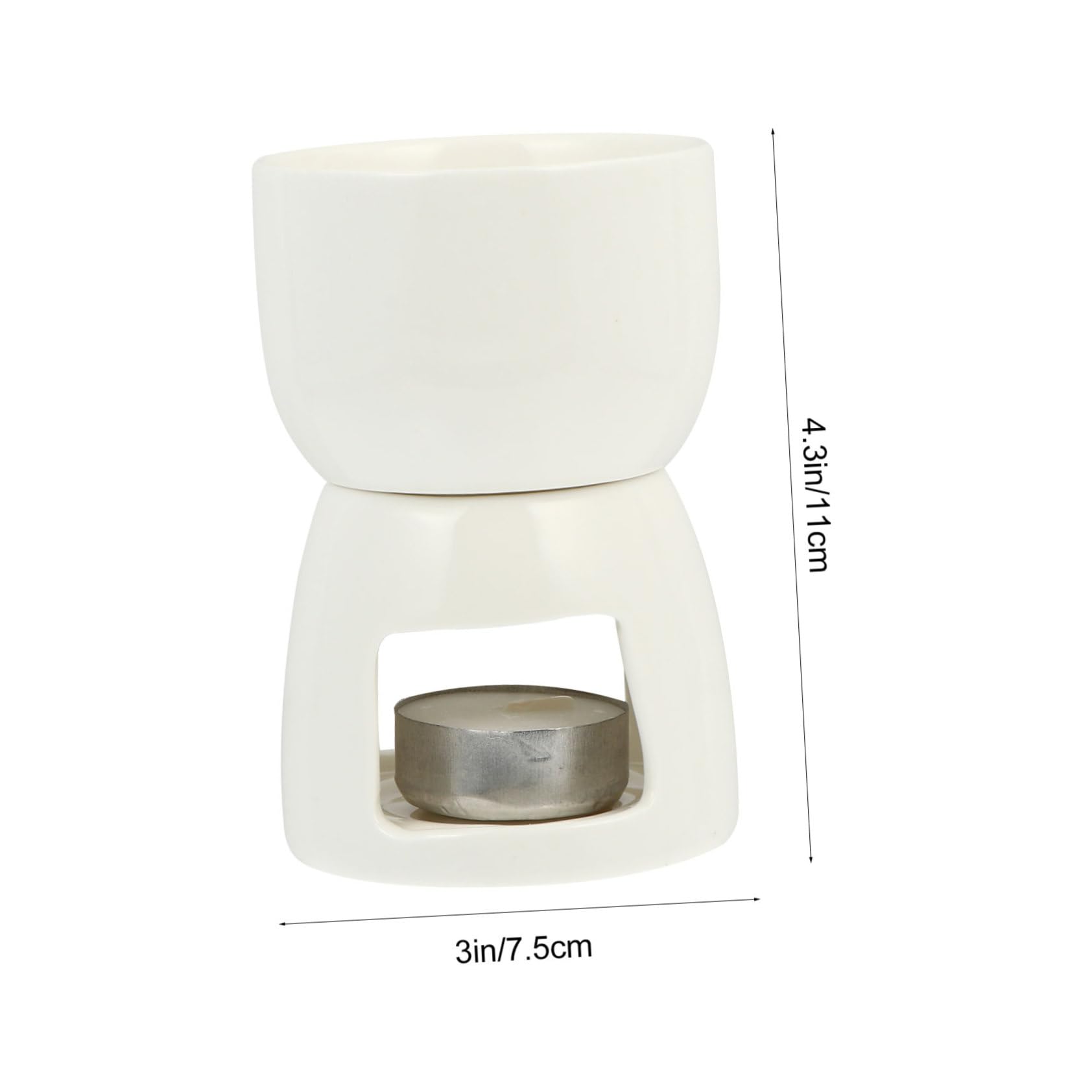 Cabilock 1set Ceramic Fondue Pot with Forks Premium Porcelain Melting Bowl for Cheese and Butter for Fondue Parties Housewarmings and Outdoor Gatherings