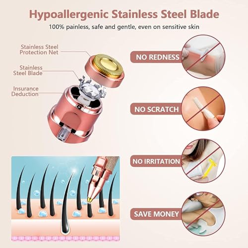 Image of Facial hair remover machine for- face, chin, cheek, eyebrow, upper lip hair remover for women, usb rechargeable epilator machine for women (RAINBOW)
