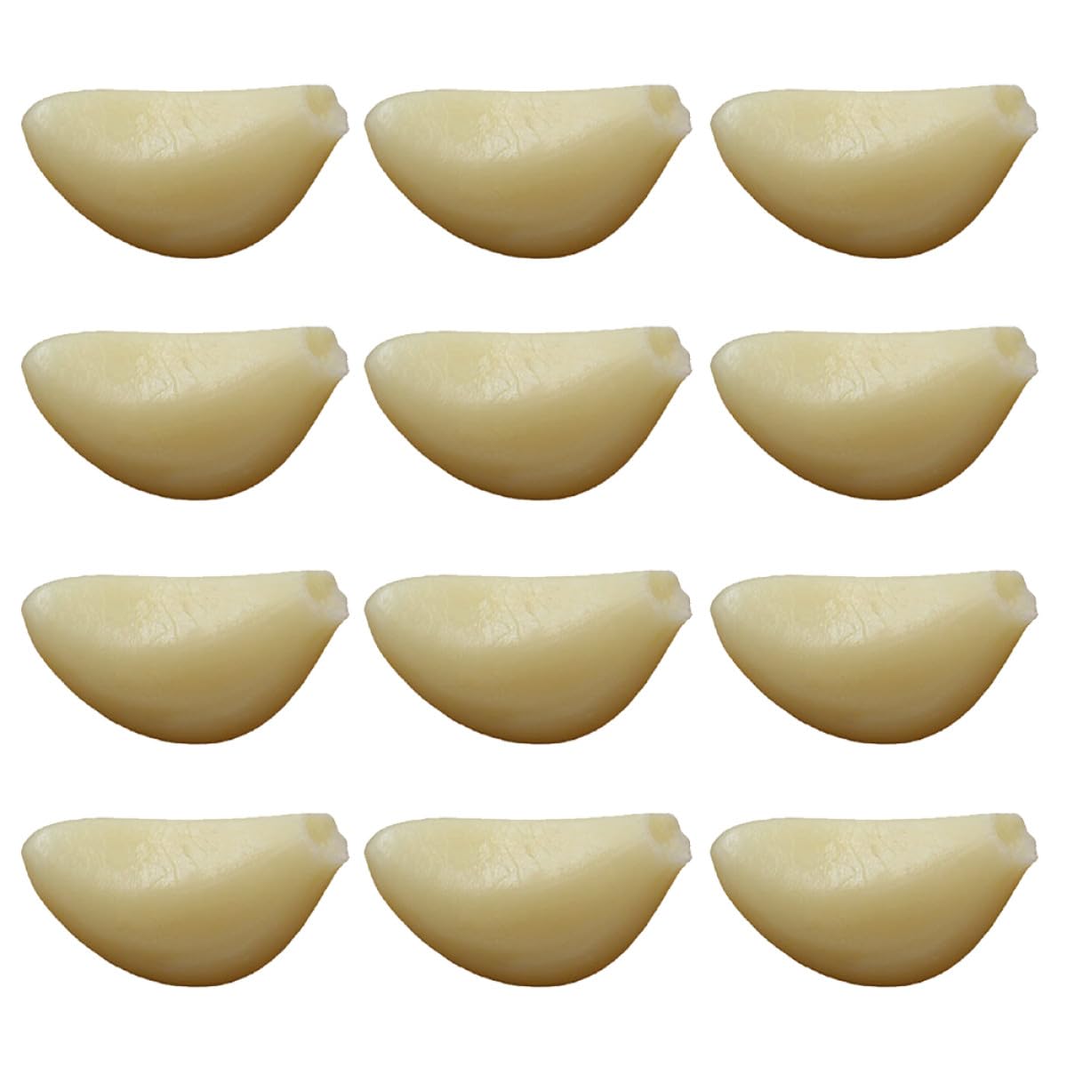 Realistische Knoblauchflocken Modelle Beige 12 Stück aus PVC Simuliertes Knoblauchzehenmodell Requisit für Kunsttraining und Supermarktdekoration