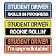 3 Stück Magnetaufkleber für Fahrschüler, reflektierend, magnetisch, 3 Stile, Aufmerksamkeitsschild für Anfänger, rechteckig, wiederverwendbar, Warnaufkleber für Stoßstangen, Student Driver Magnet