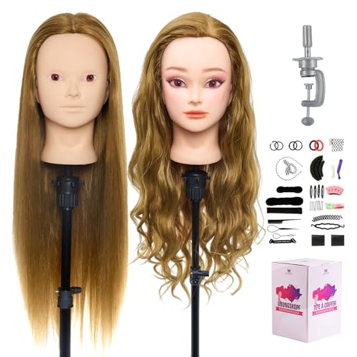 Neverland Testa Trucco 24" Marrone Capelli Umani 50%