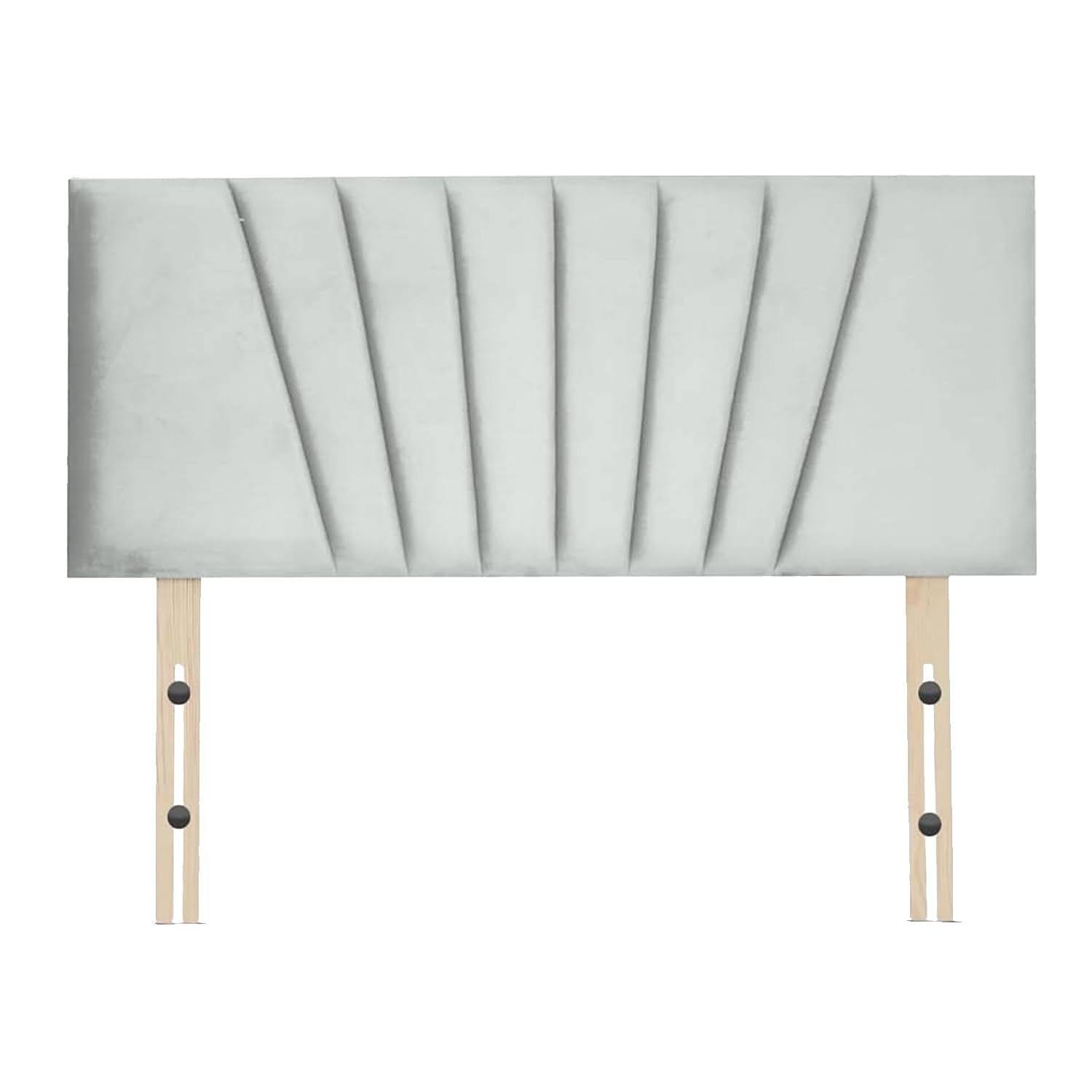 20" Height Divan Bed Headboard, Sunrise Headboards With Plush Velvet Fabric Lined Headboard Elegant design with Wooden Struts & Screws, Bedroom Furniture (Silver, 4ft 6inch Do)