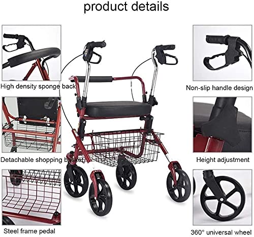 Déambulateur combiné pliable 4 roues pour rompre l'isolement