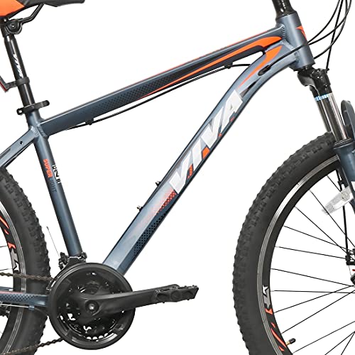 Image of Vector X Viva Speedo Vb-3732 27.5T 21 Speed Dual Disc Mountain Bike (Grey-Orange)