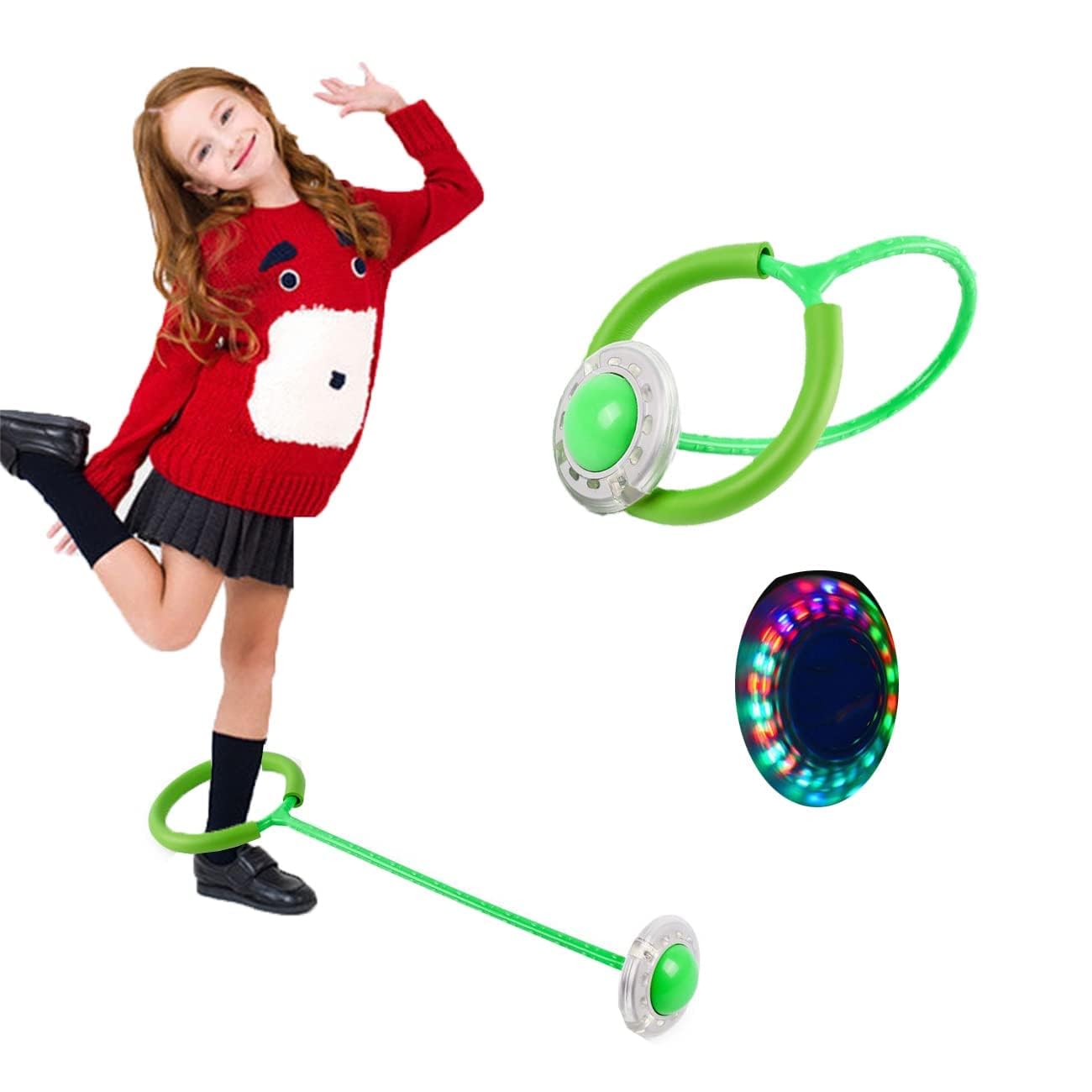 Ankle Skip Ball for Kids, Colorful Flash Wheel Swing Skip It Ball, Toys for Girls & Boys, Sports Fitness Toys, Gifts for Halloween & Christmas, Age 5-10 Years