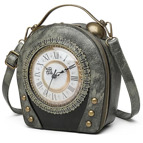 Image of Women PVC Clock Shaped Handbag Crossbody Shoulder Bag Clock Purse