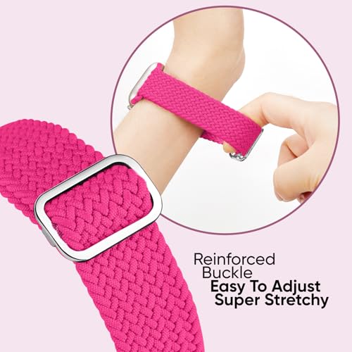 Image of 6 Pack Braided Stretchy Bands Compatible with Apple Watch Band 38mm 40mm 41mm 42mm 44mm 45mm 46mm 49mm Women Men, Adjustable Nylon Solo Loop Elastic Straps for iWatch Series 11 10 9 8 7 6 5 4 SE Ultra