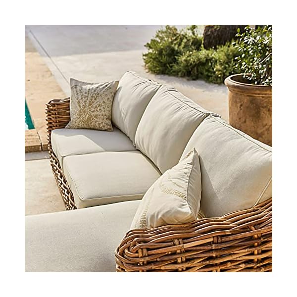 Loberon Sofa Villedieu Rattan & Mahagoni