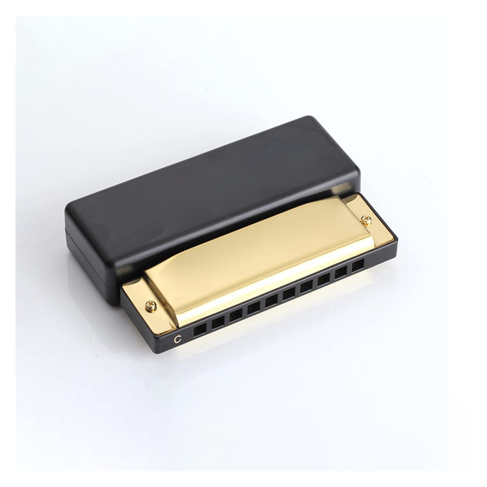 Profesjonalna Harmonijka Ustna Z 10 Otworami Dla Dorosłych Uczniów I Dzieci Harmonijka Dla Początkujących (Color : Gold)