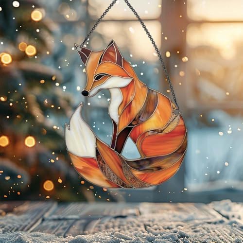 Image of Fox Acrylic Ornament Gift for Fox Lovers Christmas Wall Decor