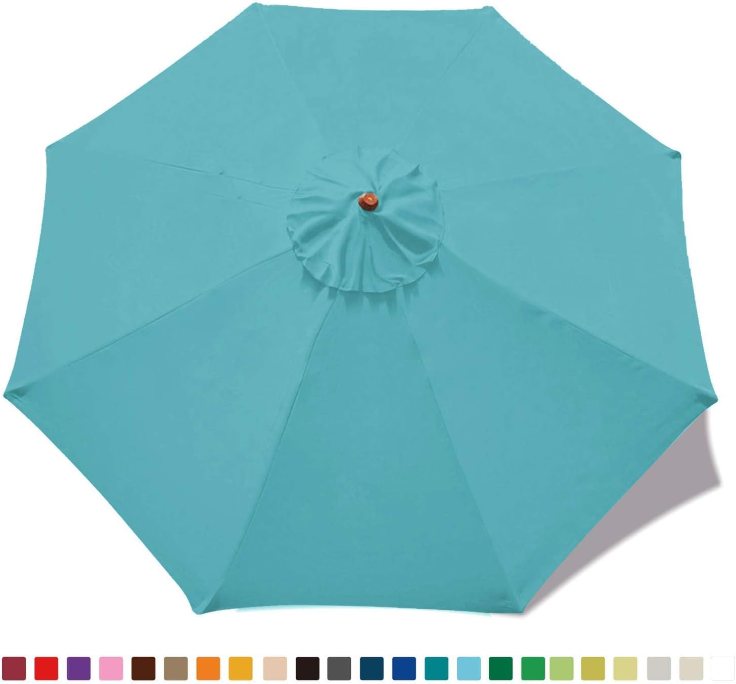 Bundle of MASTERCANOPY Water Weights Bags (Black) x1 and MASTERCANOPY Patio Umbrella Replacement Canopy (9ft, Turquoise) x1