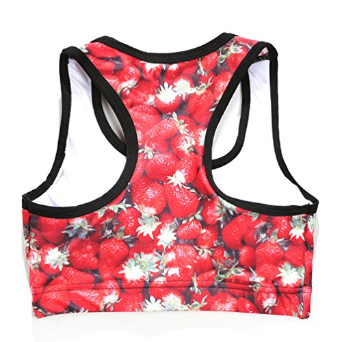 Image of Sister Amy Women's Aerobics Gym Dance Yoga Vest Printed Sports Bra Top Vest