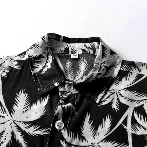 AWIBMK Daddy and Me Father Son Matching Hawaiian Shirts Short Sleeve Button Up Summer Beach Tropical Floral Family Shirt3