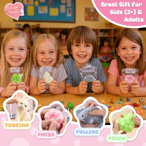 Image of taba Silicone Squishy Animal,Handmade taba Cute Squishy-Puppy, Seal, Cat Paw & Grape（4pcs）