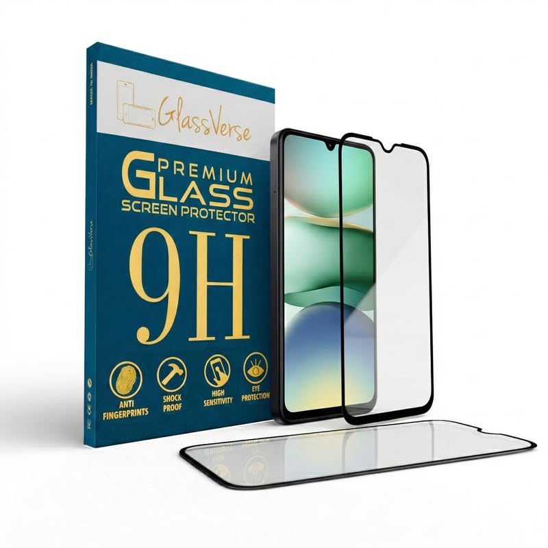 Image of GlassVerse PureView Tempered Glass for Redmi A5 4G | Crystal Clear, 9H Hardness Screen Protector, Edge to Edge, Case Friendly, Hassle-less Installation Kit Included. (Pack of 2)