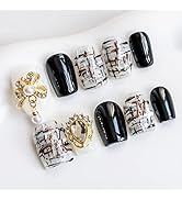 Sun&Beam Nails Handgefertigte Nagelspitzen Kurz Quadratisch Nägel zum Aufkleben in Schwarz - Swea...