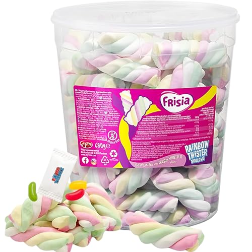 Boxed Treatz Rainbow Twister Marshmallow Drums - 680g Smooth Cream Vanilla Delight
