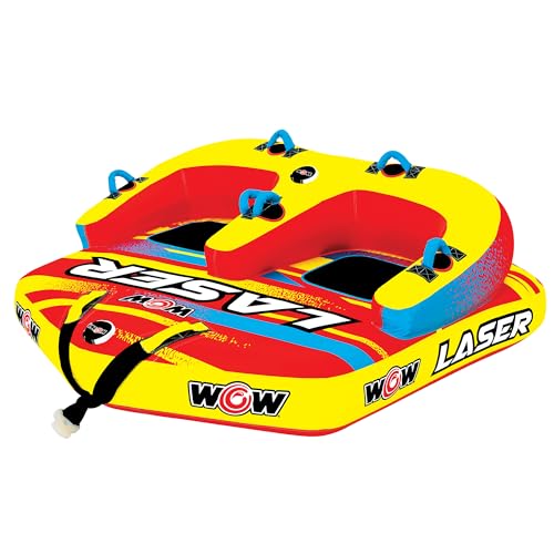 WOW Sports Laser Towable Tube for Boating - 1 to 3 Person Towable - Durable Tubes for Boating
