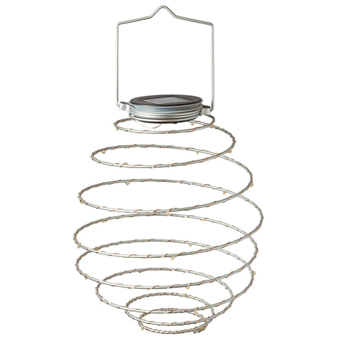 Festive Lights Suspensions Spirales Lumineuses Solaires Effet Lanterne Éclairage 64 LED (Lot de 4) pour la Décoration Extérieure du Jardin - 19cm