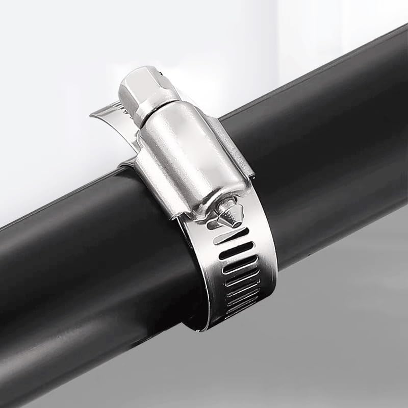 304 Stainless Steel Adjustable Hose Clamp Set - Heavy Duty Worm Gear Clips for Home, Automotive, and Industrial Use(175-197mm(5pcs))