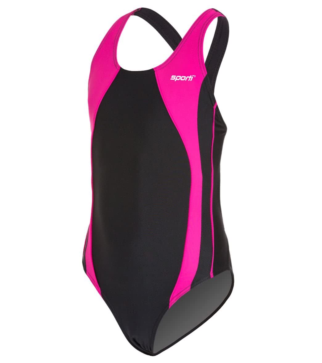 Sporti Girls' &amp; Women's Athletic Wide Strap Abstract Print One-Piece Suit
