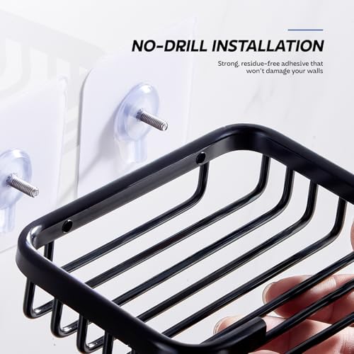 Image of MIORAH Soap Holder Bathroom Wall Stickable - Soap Stand for Bathroom, Soap Case & Soap Dish No Drill Adhesive, Bathroom Soap Holder Strong Grip