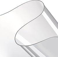 Vista 1 de Eaasty 2 hojas de vinilo de plástico transparente de 0.012 in de 54 x 36 pulgadas, protector de rollo de vinilo transparente de PVC rectangular
