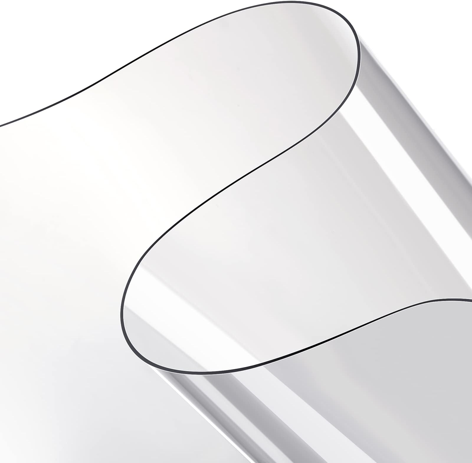Eaasty 2 Sheets 0.3 mm Clear Plastic Vinyl Sheeting 54 x 36 Inch PVC Clear Vinyl Sheet Roll Protector Tablecloth Rectangular Table Pads for Dining Room