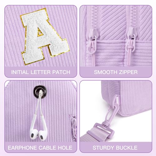 Image of Viverte Small Corduroy Sling Bag Initial Crossbody Bag Fanny Pack for Girls Personalized Birthday Gifts for Teen Girls Gifts