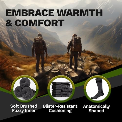 B&P Ultimate Merino Wool Socks for Men & Women - Warm Winter Socks with Moisture Control and Anti-blister Cushioning3