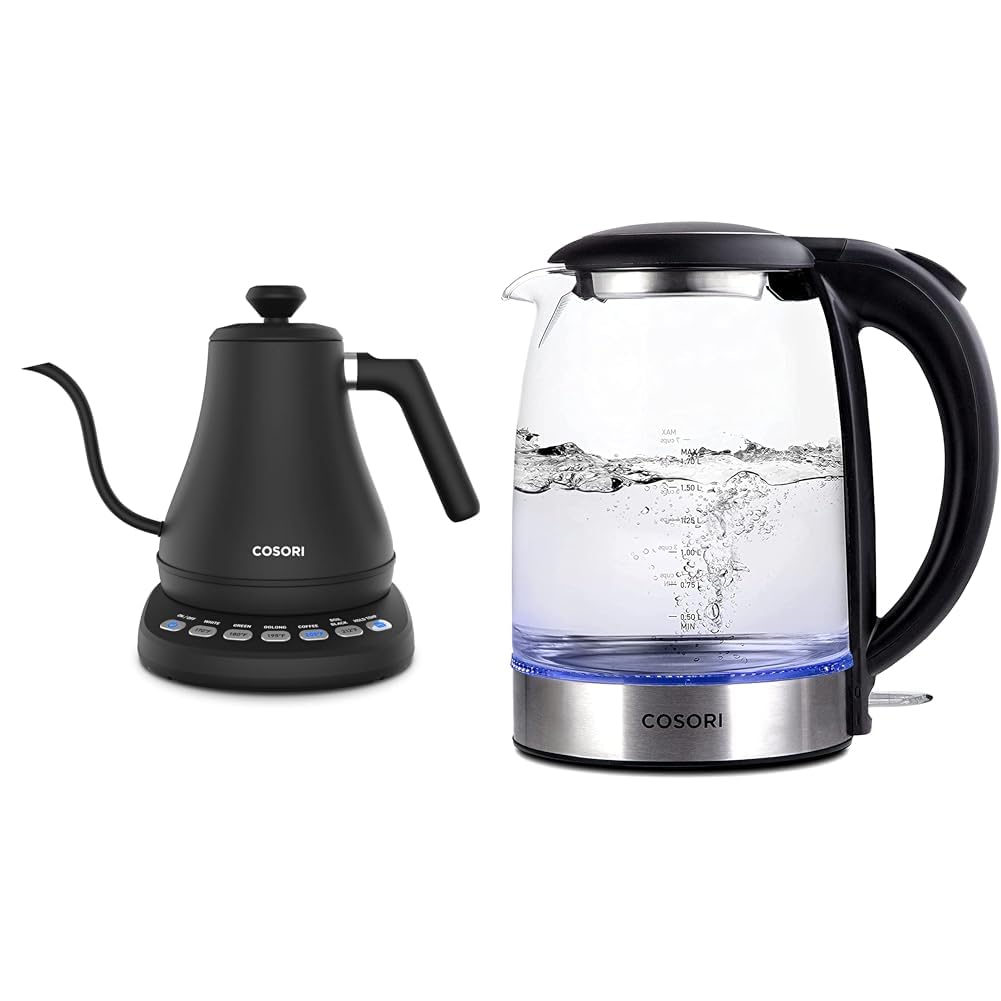 COSORI Electric Gooseneck Kettle with 5 Variable Presets, Pour Over & Coffee Kettle, 1.7L/1500W, Stainless Steel Inner Lid & Filter