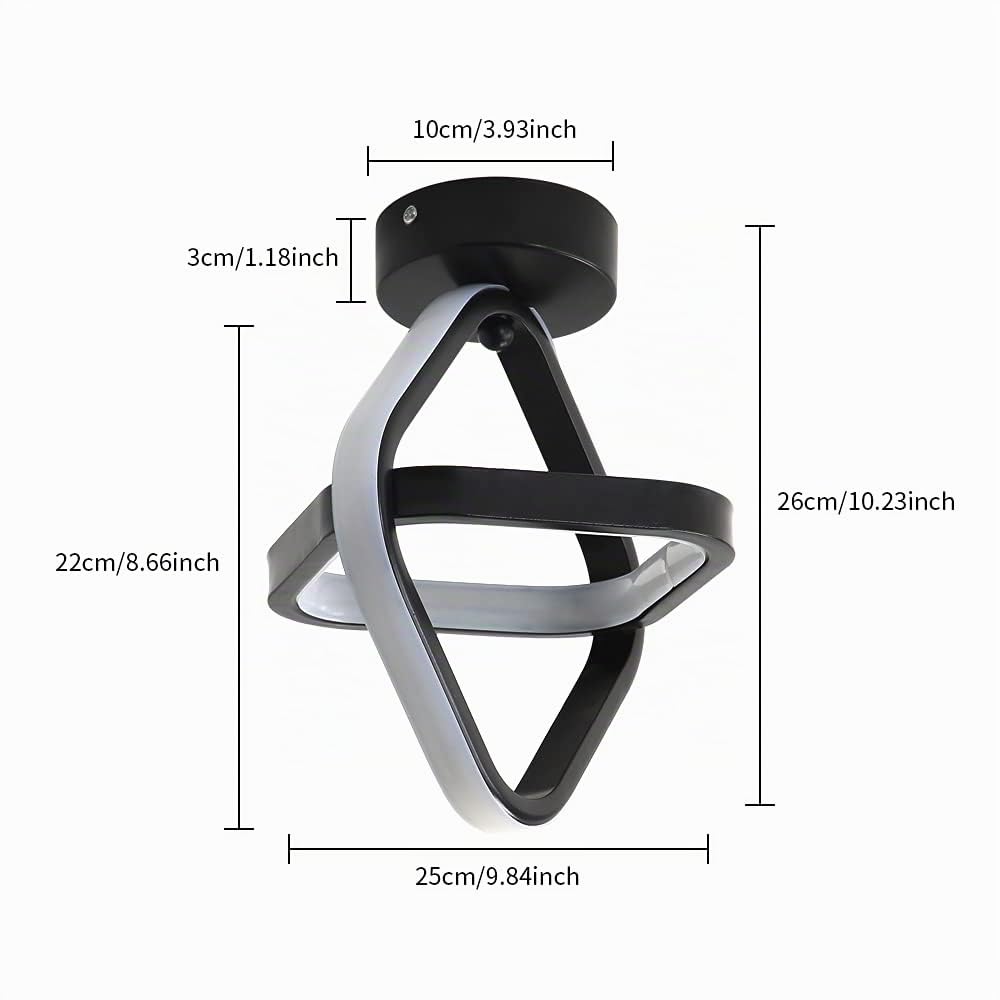 Goeco Plafoniera LED Soffitto Quadrato 24W 2700LM 3000K, Nero
