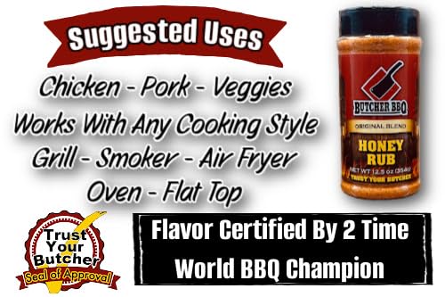 Miniatura 4 de Butcher BBQ Honey Rub  12.5 oz (354 g)  Fórmula ganadora del campeonato mundial  Frote de pavo para fumar  Sabe como cocinar sobre llama abierta