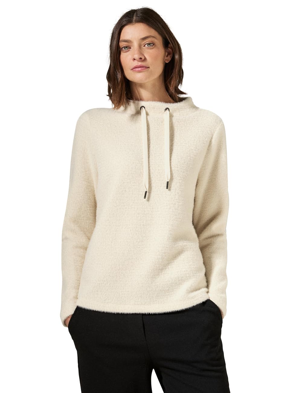 Cecil Women's B322479 Feather Yarn Shirt, Raw Sand Beige, L